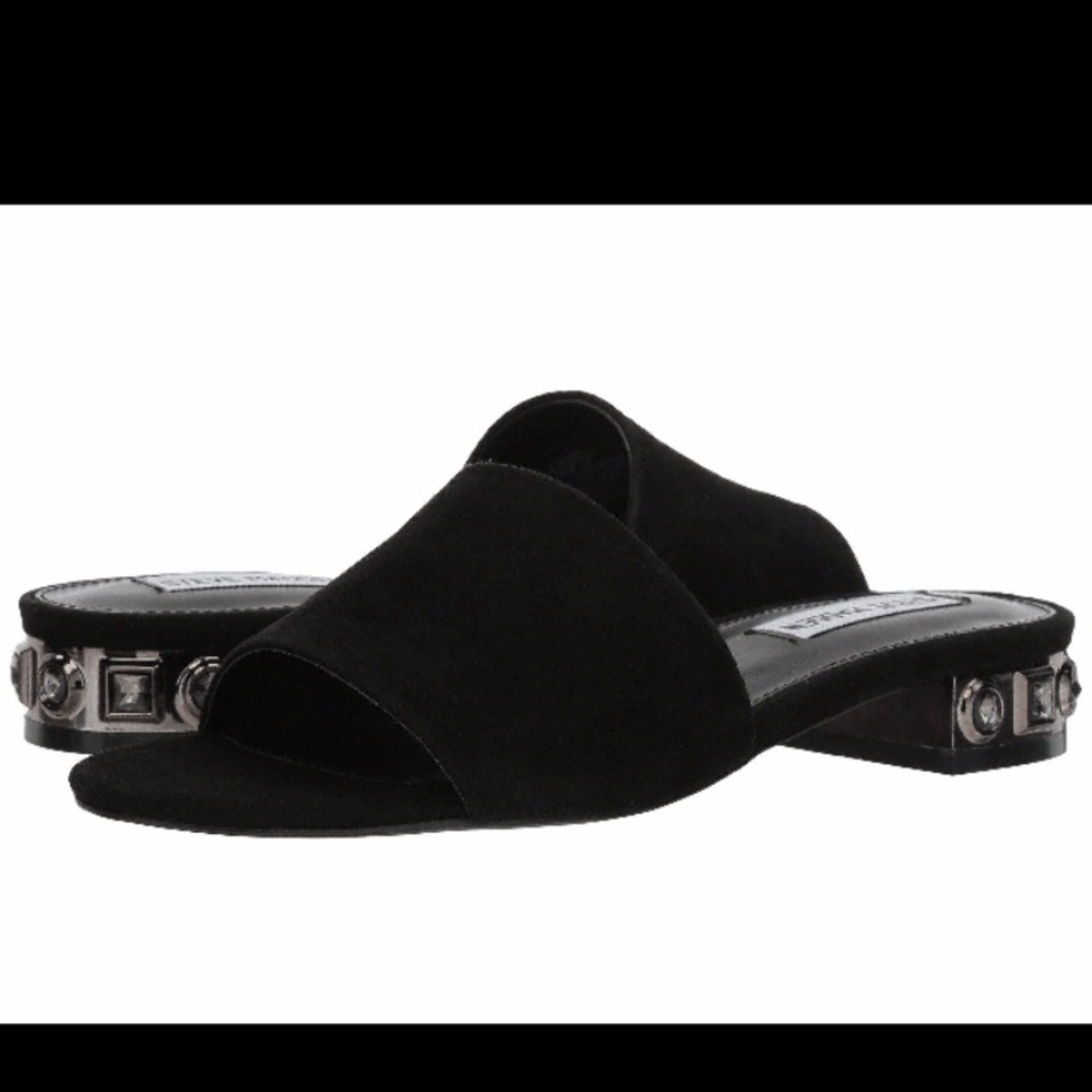 Steve Madden Black costa sandal size 8 slides